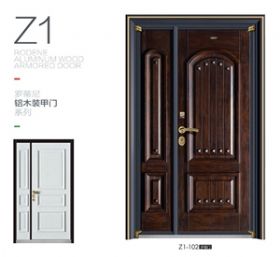 铝木装甲门系列Z1-102-子母门